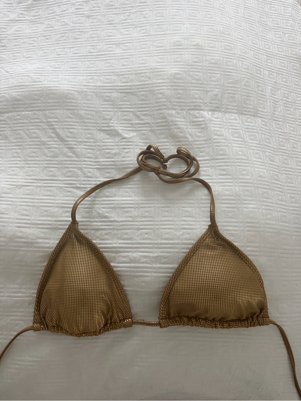 aerie Metallic Bronze Triangle Bikini Top
